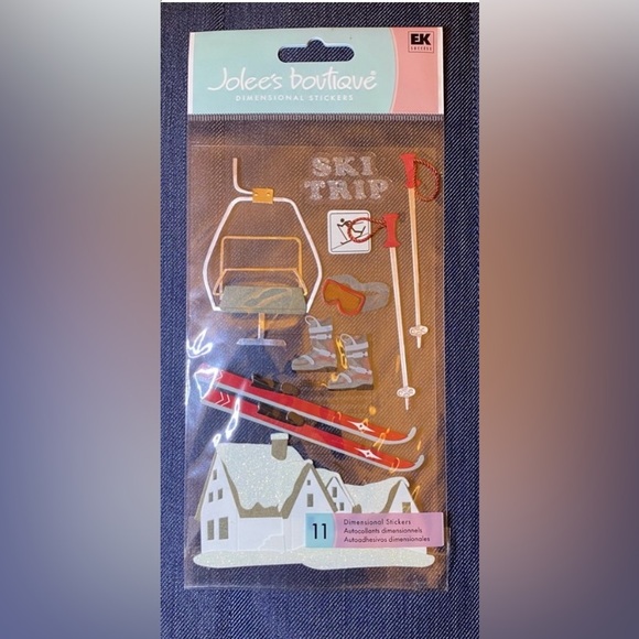 JOLEE’s BOUTIQUE 3D Dimensional Stickers; Skiing Vacation & Snowflake; RARE; NWT - Picture 3 of 5